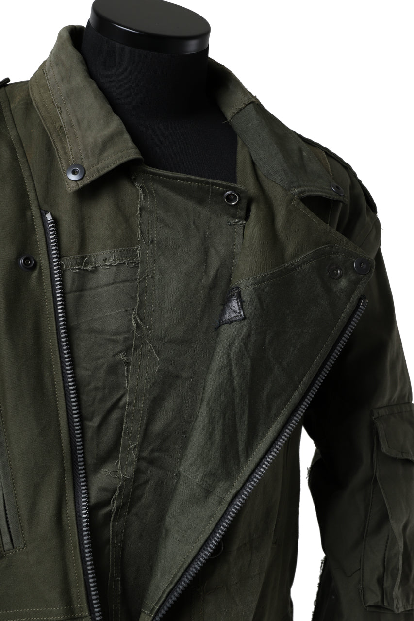 画像をギャラリービューアに読み込む, BACKLASH xx LOOM exclusive The Re-BUILD VINTAGE CUSTOM DOUBLE RIDERS JACKET (ARMY FIELD-B)