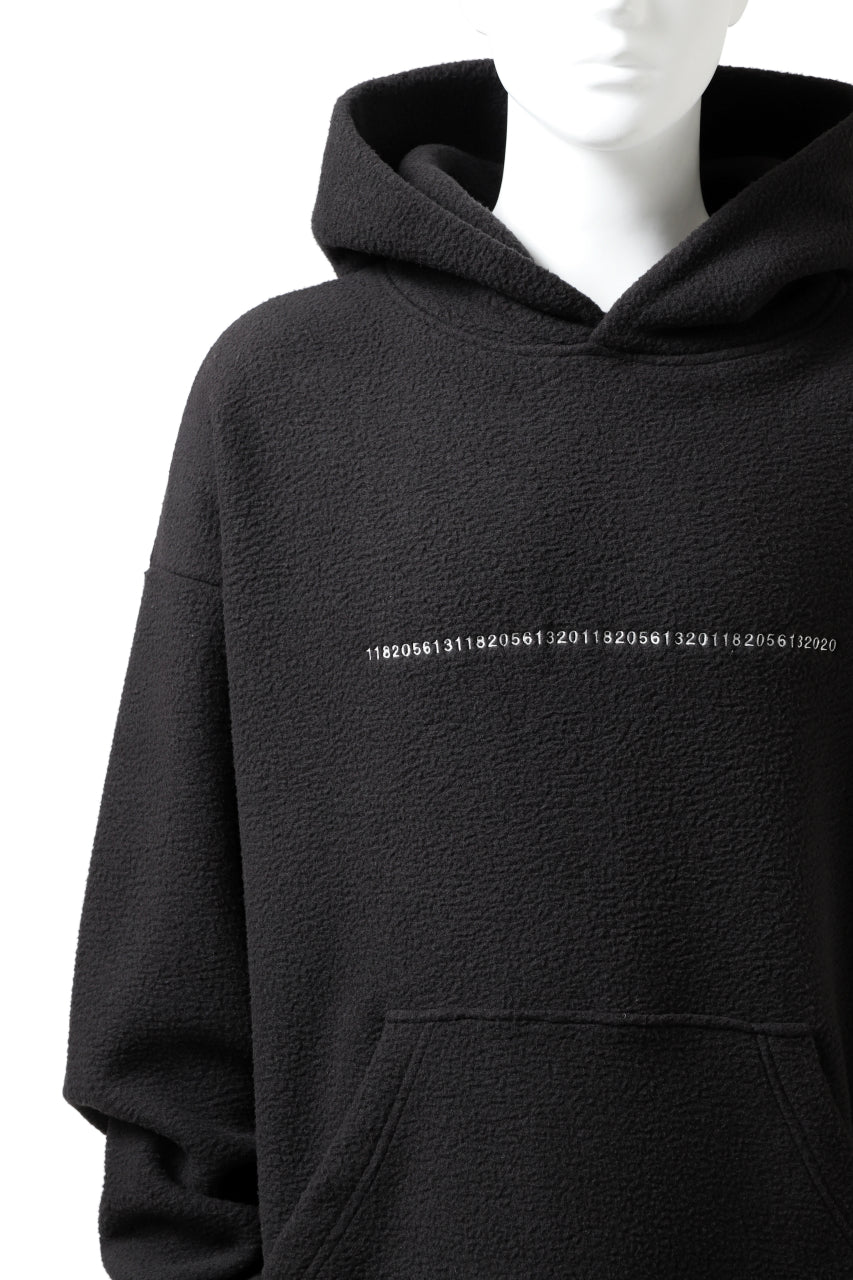 画像をギャラリービューアに読み込む, A.F ARTEFACT "FLUFFY" EMBROIDERED HOODIE / BomberFLEECE (BLACK)