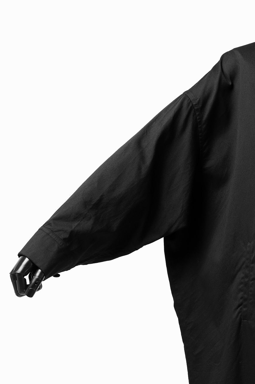 画像をギャラリービューアに読み込む, Y's HIGH-COLLAR LONG COAT / SOFT TWILL (BLACK)