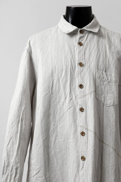 画像をギャラリービューアに読み込む, YUTA MATSUOKA shirt-coat / washed cotton linen stripe (off white)