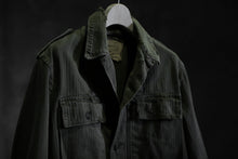 画像をギャラリービューアに読み込む, RESURRECTION HANDMADE vintage damage military herringbone shirt (KHAKI GREEN)