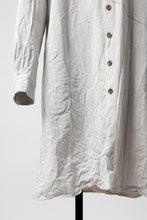 画像をギャラリービューアに読み込む, YUTA MATSUOKA shirt-coat / washed cotton linen stripe (off white)