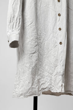 画像をギャラリービューアに読み込む, YUTA MATSUOKA shirt-coat / washed cotton linen stripe (off white)