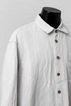 画像をギャラリービューアに読み込む, YUTA MATSUOKA shirt-coat / washed cotton linen stripe (off white)