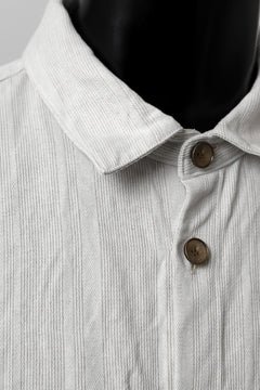 画像をギャラリービューアに読み込む, YUTA MATSUOKA shirt-coat / washed cotton linen stripe (off white)