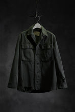画像をギャラリービューアに読み込む, RESURRECTION HANDMADE vintage damage military herringbone shirt (KHAKI GREEN)