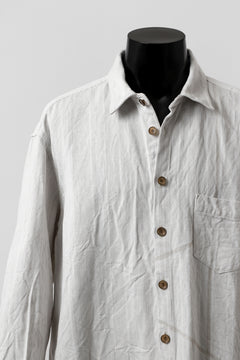 画像をギャラリービューアに読み込む, YUTA MATSUOKA shirt-coat / washed cotton linen stripe (off white)