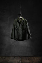 画像をギャラリービューアに読み込む, RESURRECTION HANDMADE vintage damage military herringbone shirt (KHAKI GREEN)