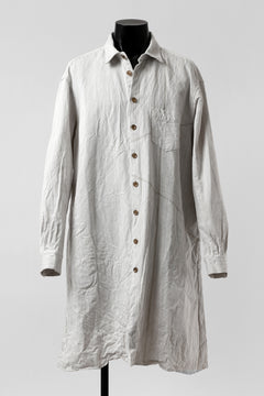 画像をギャラリービューアに読み込む, YUTA MATSUOKA shirt-coat / washed cotton linen stripe (off white)