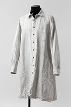 画像をギャラリービューアに読み込む, YUTA MATSUOKA shirt-coat / washed cotton linen stripe (off white)