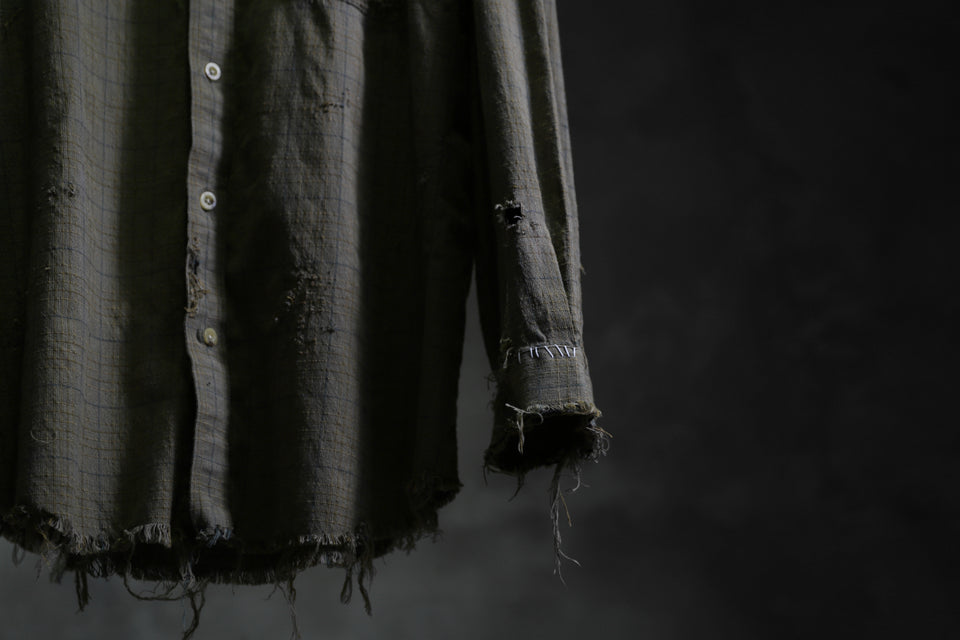 画像をギャラリービューアに読み込む, RESURRECTION HANDMADE vintage damage plaid shirt (KHAKI BEIGE)