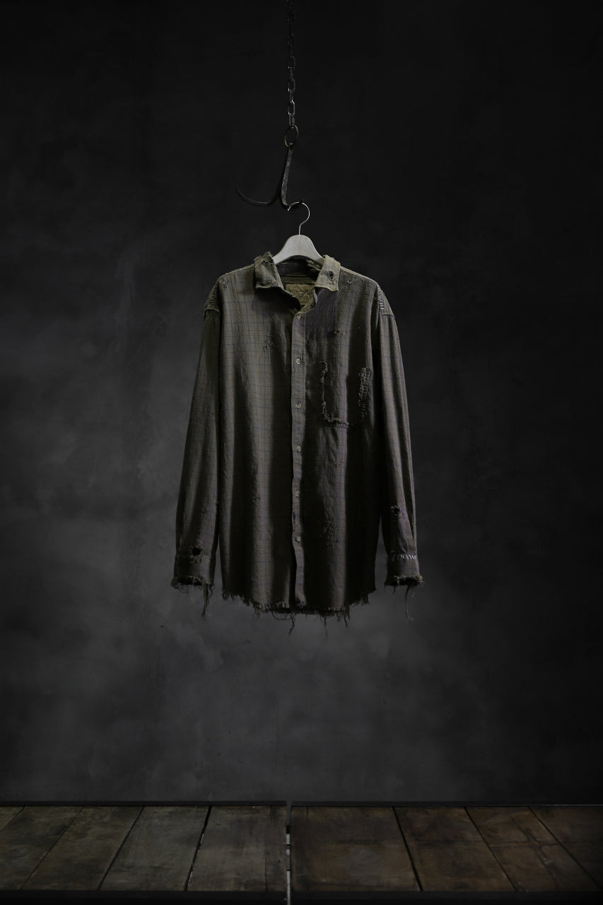 画像をギャラリービューアに読み込む, RESURRECTION HANDMADE vintage damage plaid shirt (KHAKI BEIGE)