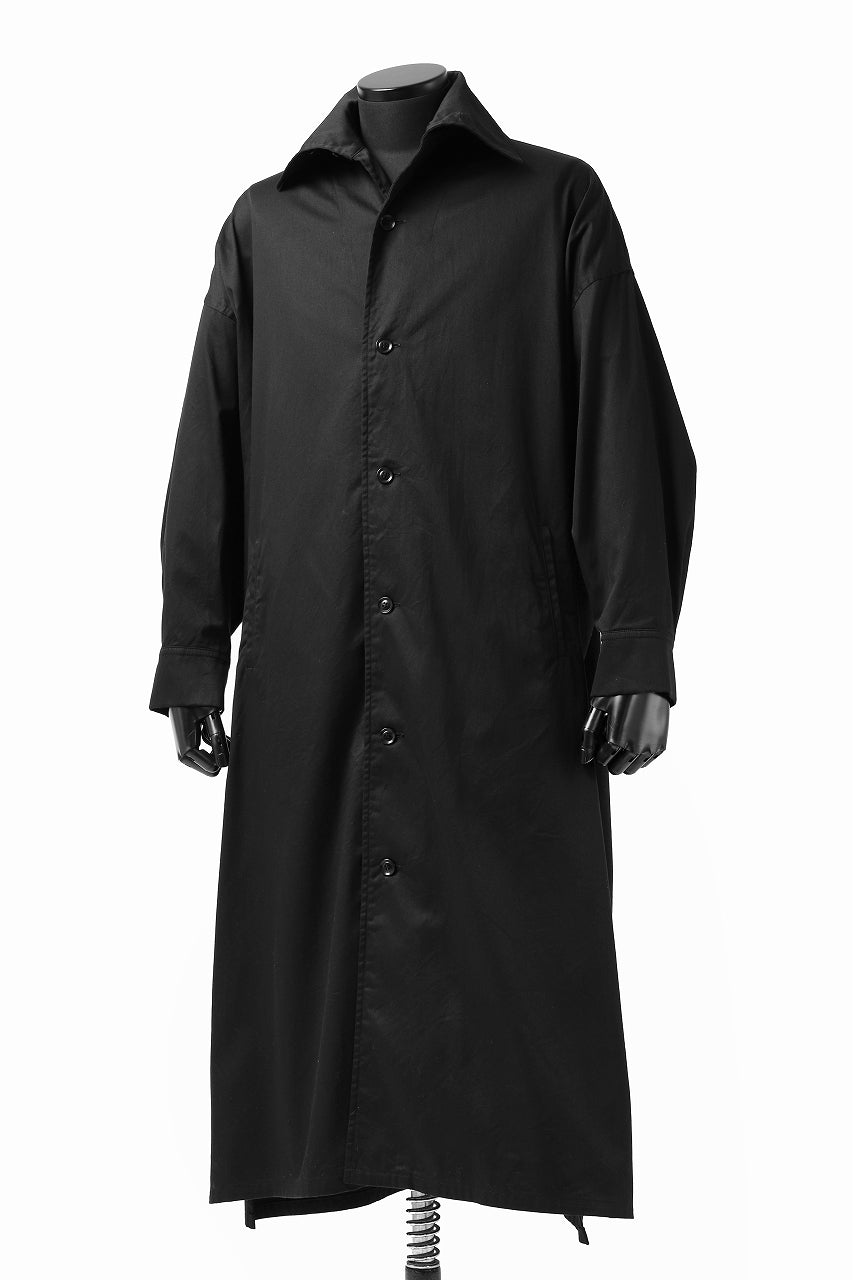 画像をギャラリービューアに読み込む, Y's HIGH-COLLAR LONG COAT / SOFT TWILL (BLACK)