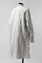 画像をギャラリービューアに読み込む, YUTA MATSUOKA shirt-coat / washed cotton linen stripe (off white)