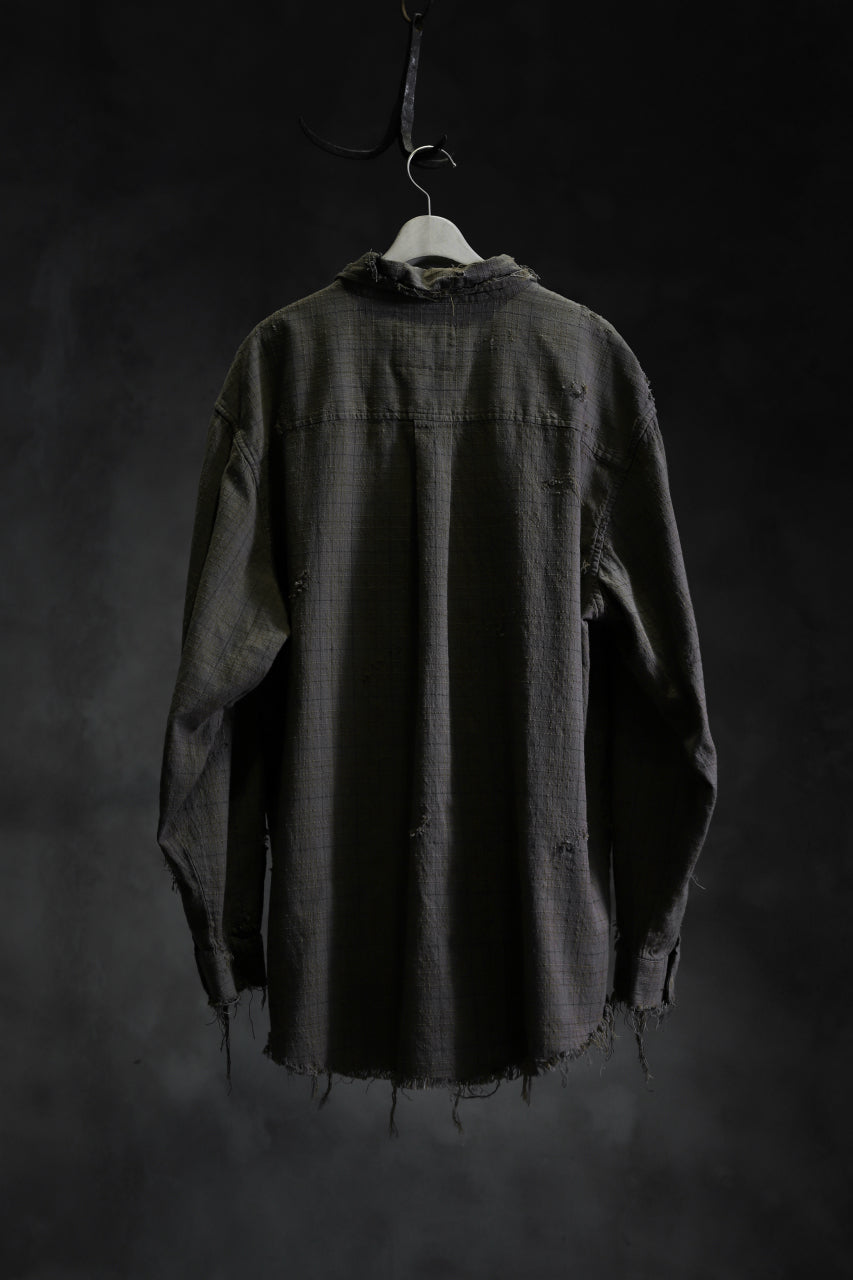 画像をギャラリービューアに読み込む, RESURRECTION HANDMADE vintage damage plaid shirt (KHAKI BEIGE)