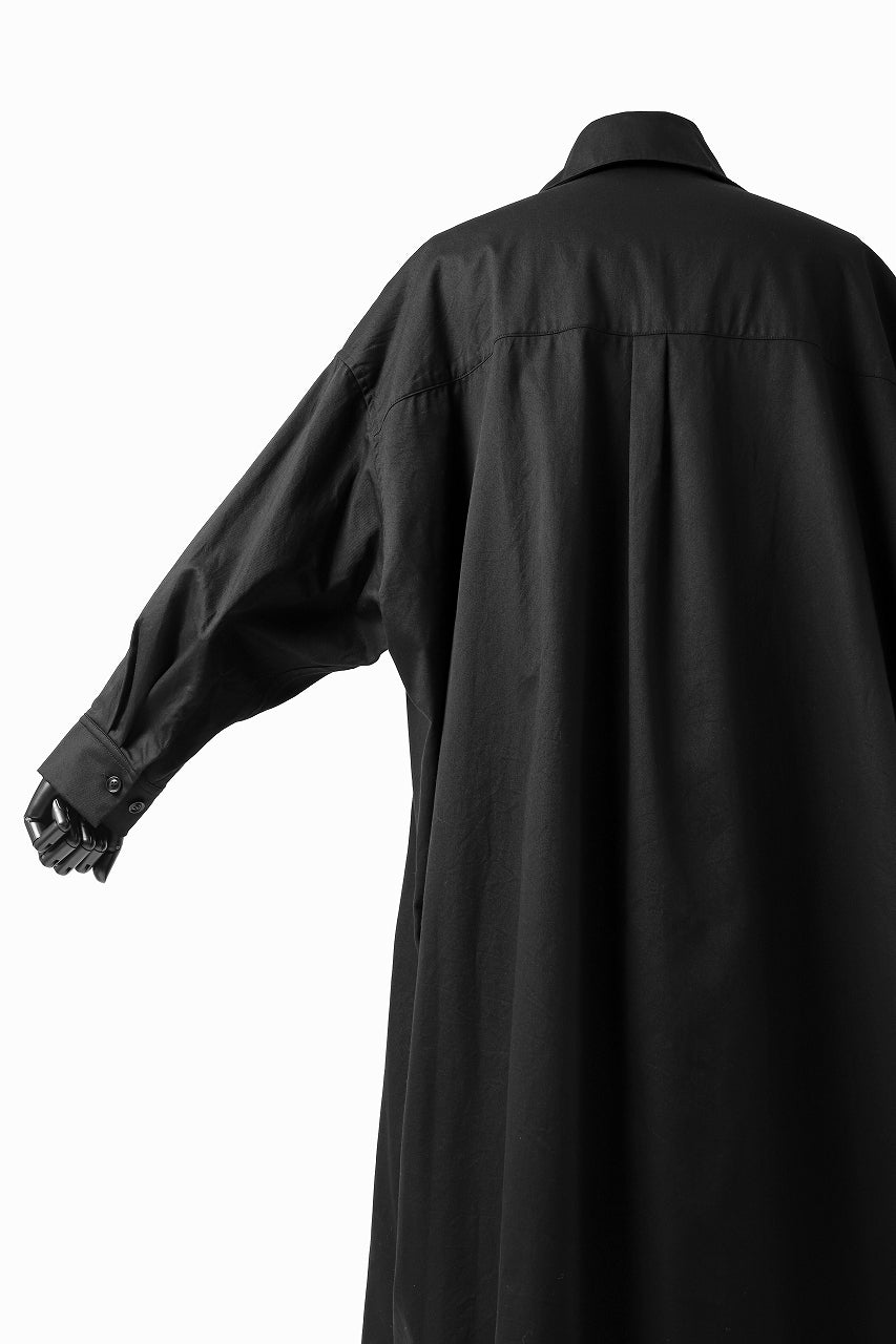 画像をギャラリービューアに読み込む, Y's HIGH-COLLAR LONG COAT / SOFT TWILL (BLACK)