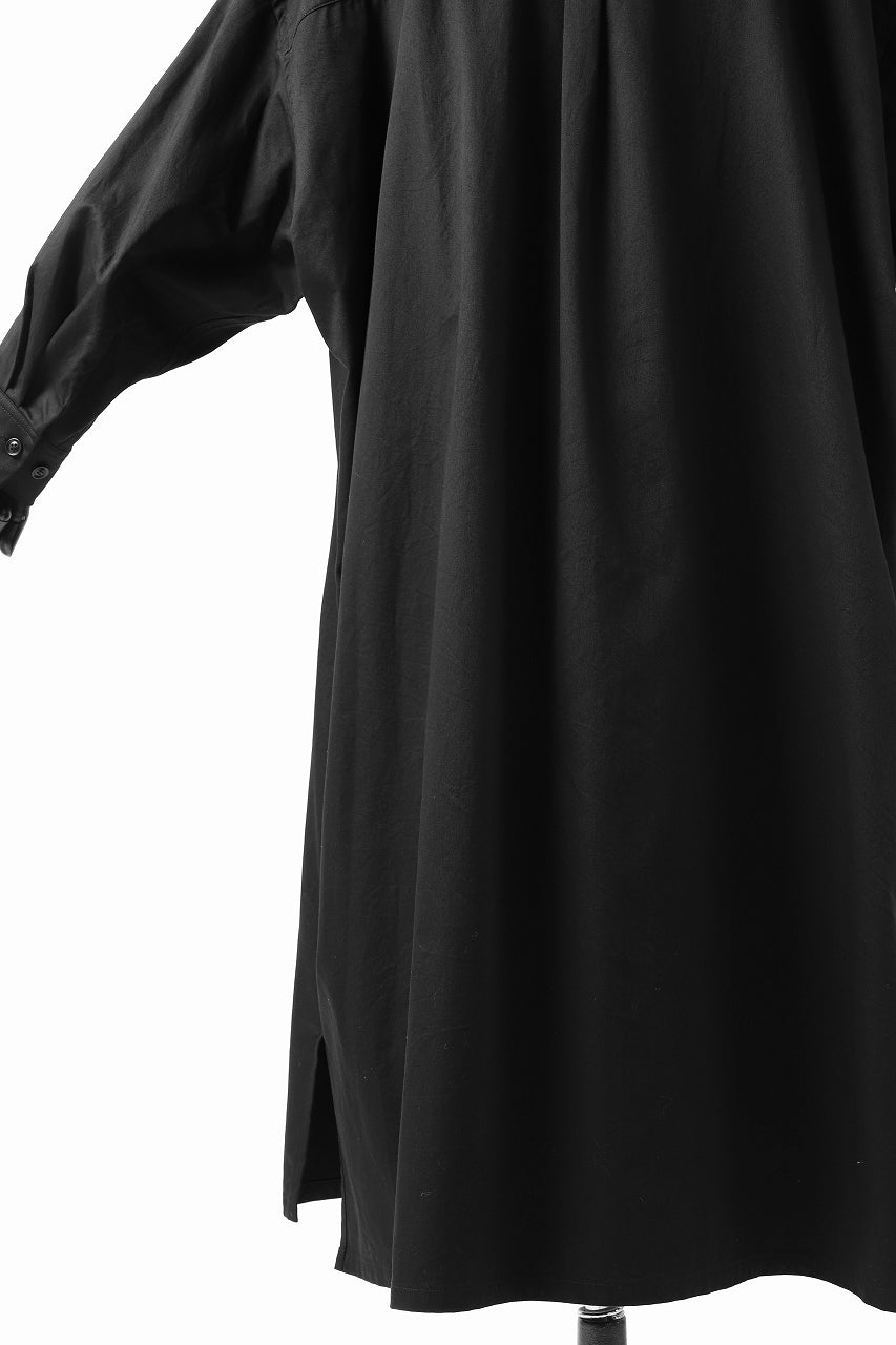 画像をギャラリービューアに読み込む, Y's HIGH-COLLAR LONG COAT / SOFT TWILL (BLACK)