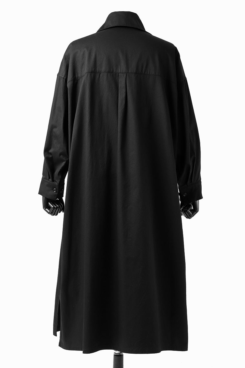 画像をギャラリービューアに読み込む, Y's HIGH-COLLAR LONG COAT / SOFT TWILL (BLACK)