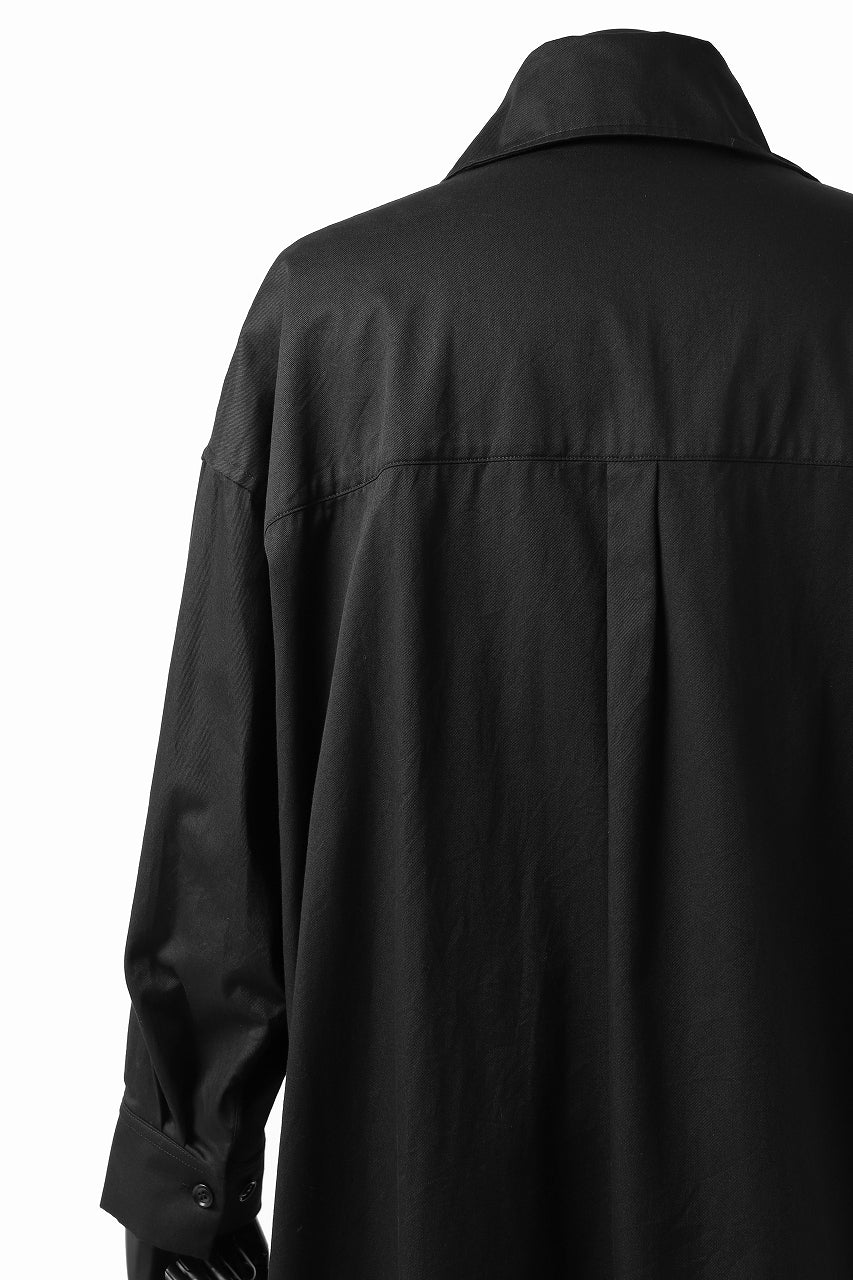 画像をギャラリービューアに読み込む, Y's HIGH-COLLAR LONG COAT / SOFT TWILL (BLACK)