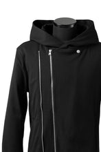 Load image into Gallery viewer, ISAMU KATAYAMA BACKLASH HOODED RIDERS BLOUSON / STRETCH RAYON SILK (BLACK)