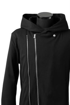 Load image into Gallery viewer, ISAMU KATAYAMA BACKLASH HOODED RIDERS BLOUSON / STRETCH RAYON SILK (BLACK)