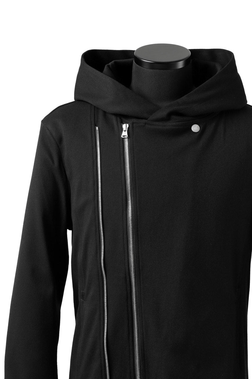 Load image into Gallery viewer, ISAMU KATAYAMA BACKLASH HOODED RIDERS BLOUSON / STRETCH RAYON SILK (BLACK)