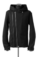 Load image into Gallery viewer, ISAMU KATAYAMA BACKLASH HOODED RIDERS BLOUSON / STRETCH RAYON SILK (BLACK)