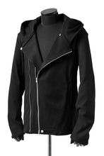 Load image into Gallery viewer, ISAMU KATAYAMA BACKLASH HOODED RIDERS BLOUSON / STRETCH RAYON SILK (BLACK)