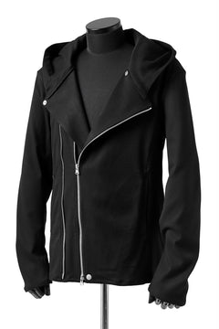 Load image into Gallery viewer, ISAMU KATAYAMA BACKLASH HOODED RIDERS BLOUSON / STRETCH RAYON SILK (BLACK)