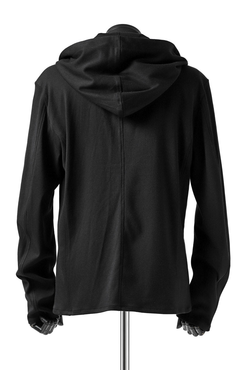 Load image into Gallery viewer, ISAMU KATAYAMA BACKLASH HOODED RIDERS BLOUSON / STRETCH RAYON SILK (BLACK)