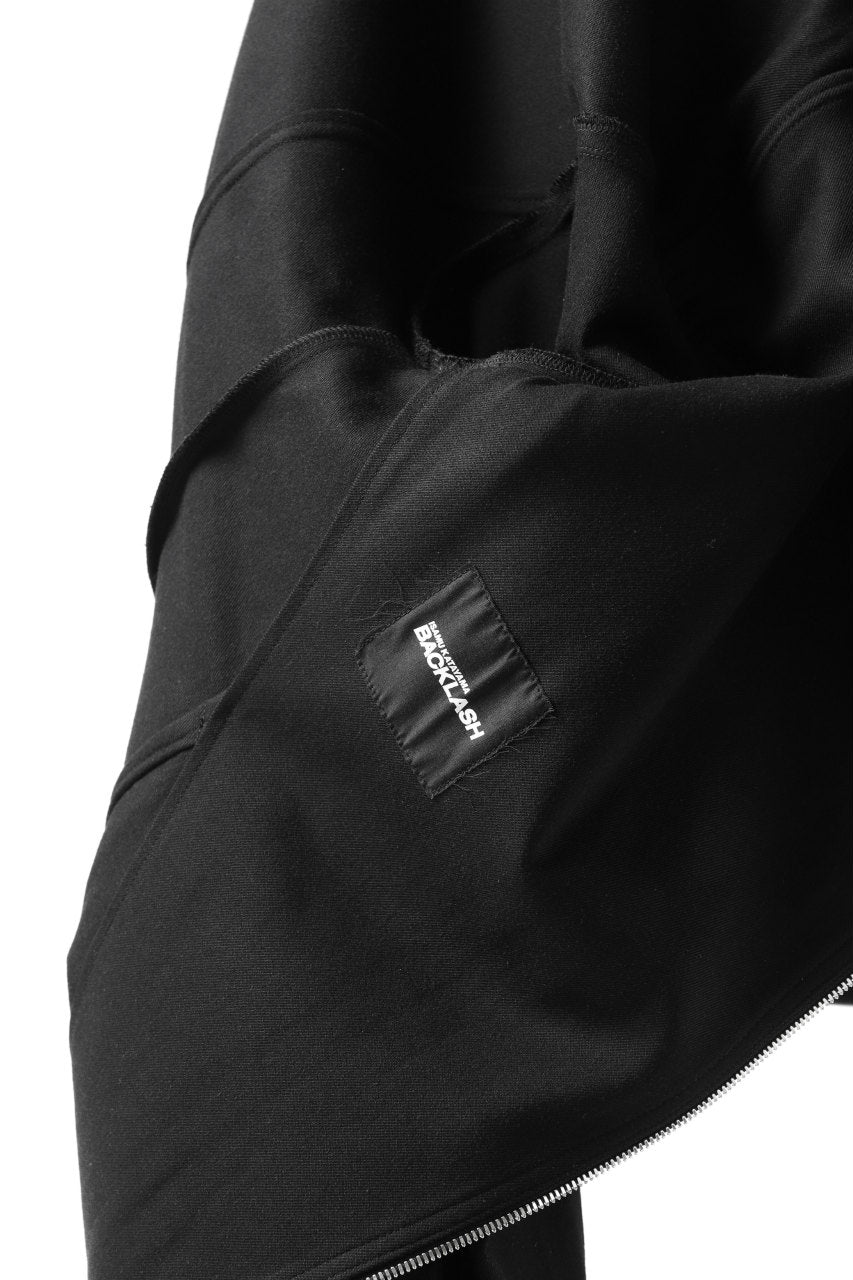 Load image into Gallery viewer, ISAMU KATAYAMA BACKLASH HOODED RIDERS BLOUSON / STRETCH RAYON SILK (BLACK)