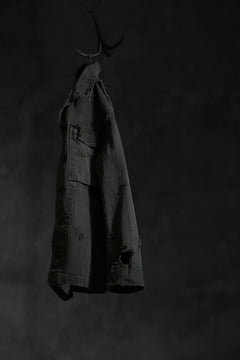 画像をギャラリービューアに読み込む, RESURRECTION HANDMADE vintage damage military herringbone shirt (KHAKI GREEN)