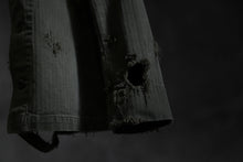 画像をギャラリービューアに読み込む, RESURRECTION HANDMADE vintage damage military herringbone shirt (KHAKI GREEN)