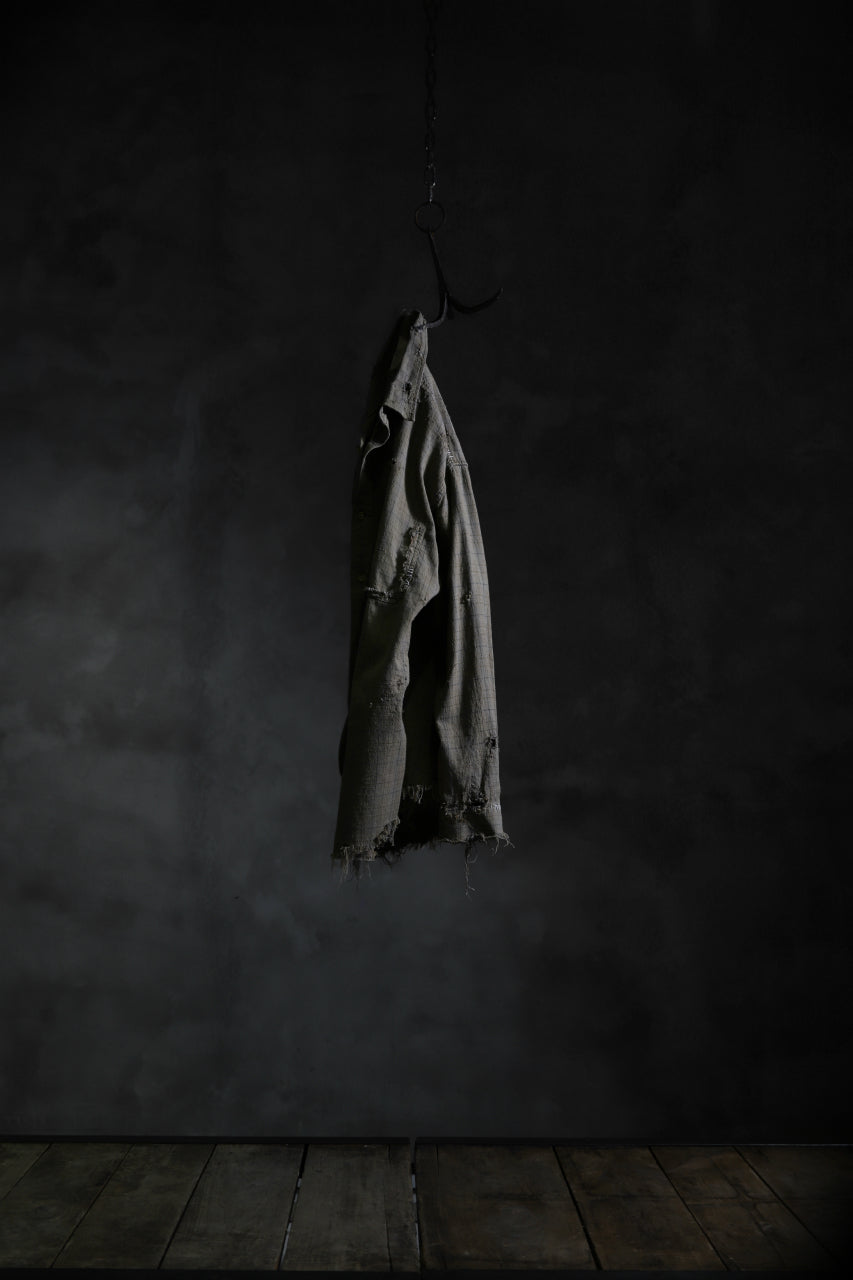 画像をギャラリービューアに読み込む, RESURRECTION HANDMADE vintage damage plaid shirt (KHAKI BEIGE)