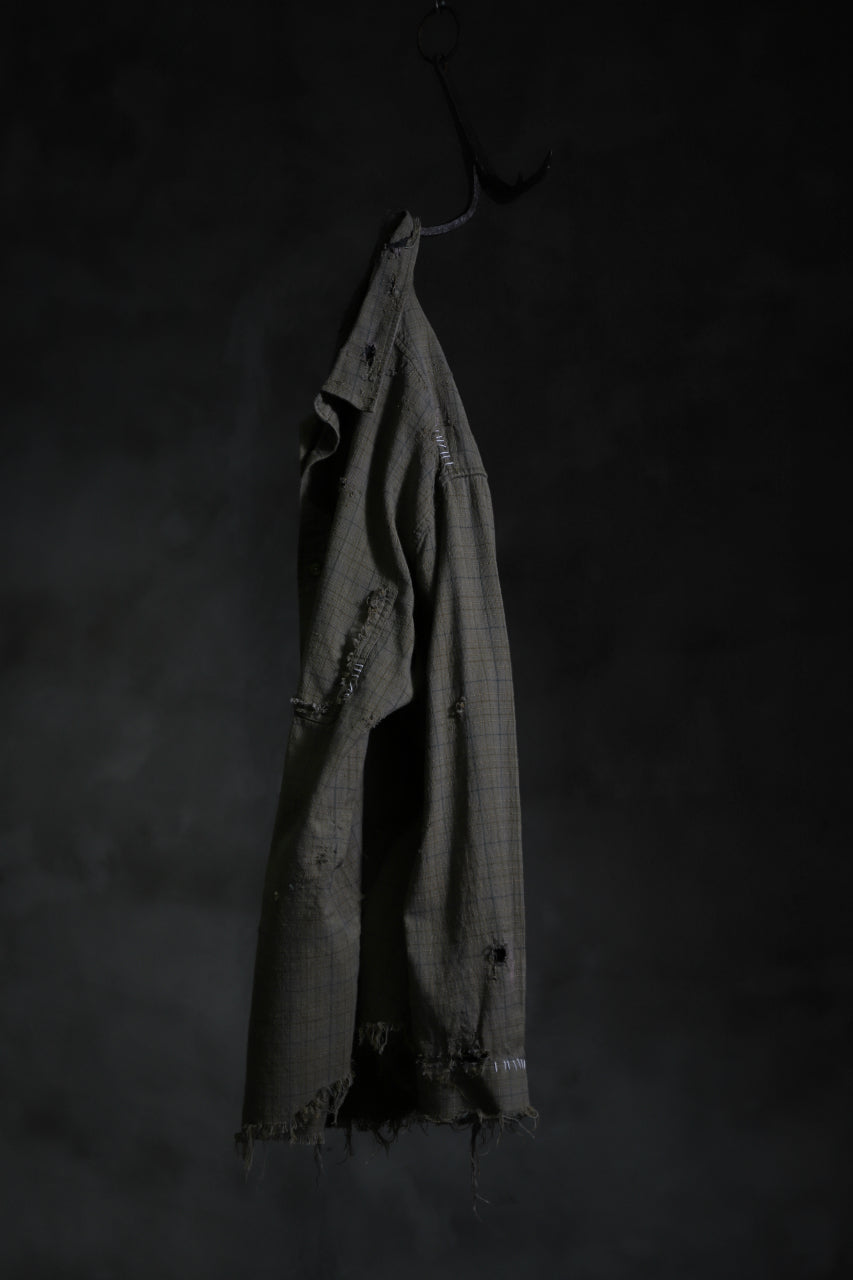 画像をギャラリービューアに読み込む, RESURRECTION HANDMADE vintage damage plaid shirt (KHAKI BEIGE)