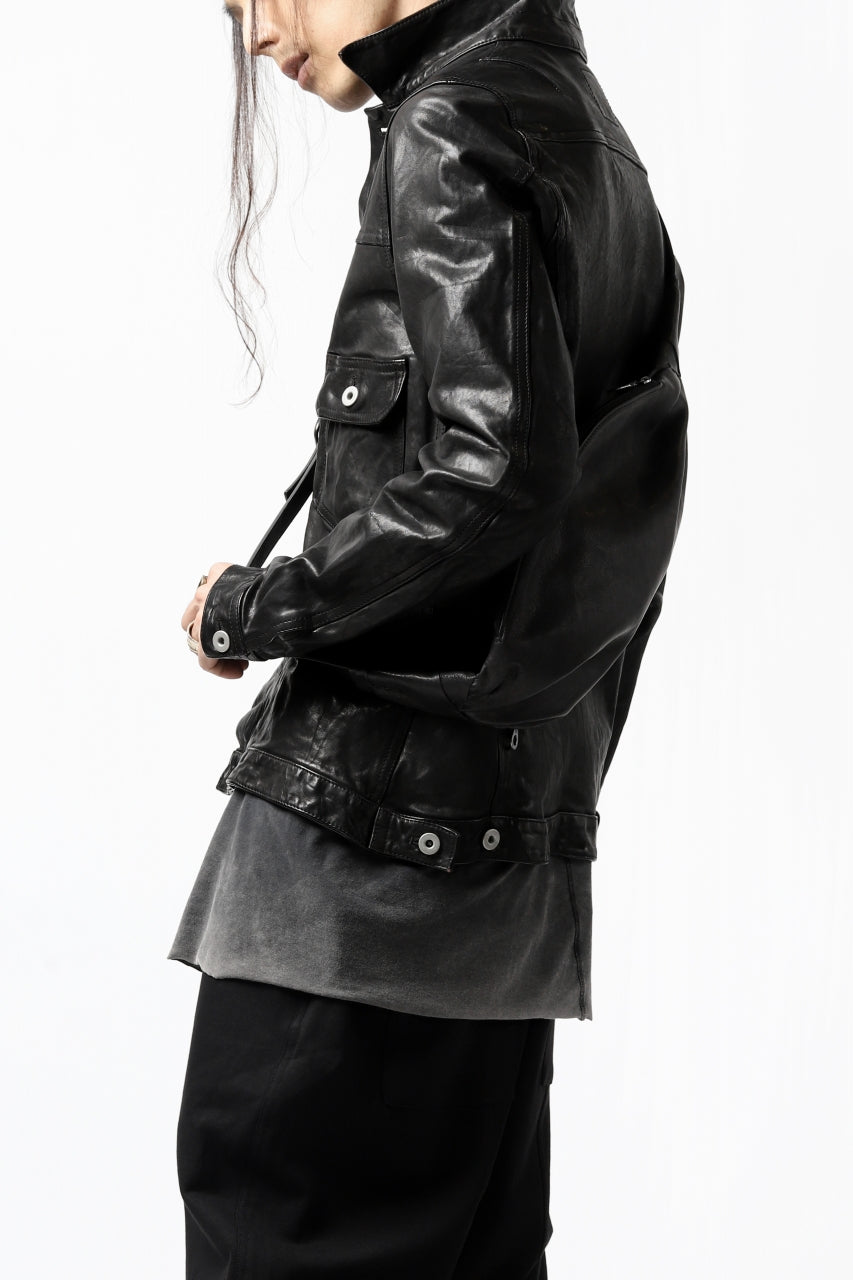 Load image into Gallery viewer, ISAMU KATAYAMA BACKLASH x GAIEDE ONE SHOULDER BAG / CALF SKIN (SOFT FINISHED / BLACK)