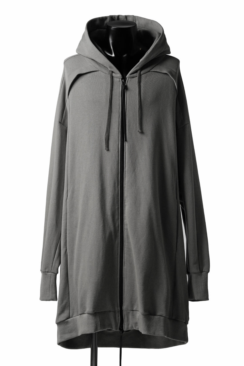 画像をギャラリービューアに読み込む, A.F ARTEFACT OVER SIZED HOODIE LONG ZIP PARKA / LIGHT SWEAT (LIGHT GREY)
