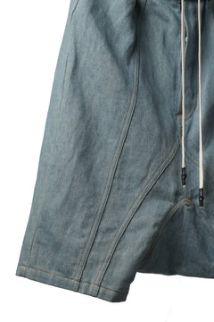 画像をギャラリービューアに読み込む, ISAMU KATAYAMA BACKLASH SARROUEL SHORT PANTS / COTTON LINEN DENIM (INDIGO)