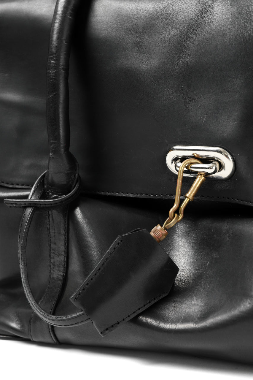画像をギャラリービューアに読み込む, ierib ONE SHOULDER BOSTON BAG / smooth horse leather (BLACK)