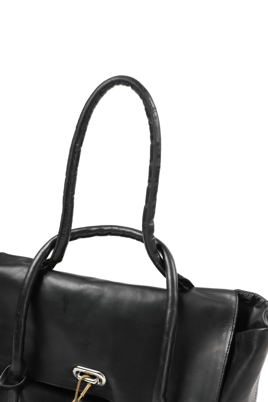 画像をギャラリービューアに読み込む, ierib ONE SHOULDER BOSTON BAG / smooth horse leather (BLACK)