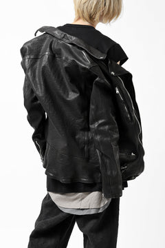 画像をギャラリービューアに読み込む, ISAMU KATAYAMA BACKLASH DOUBLE RIDERS JACKET - LIGHTNING / GARMENT WASHED JP CALF (BLACK)