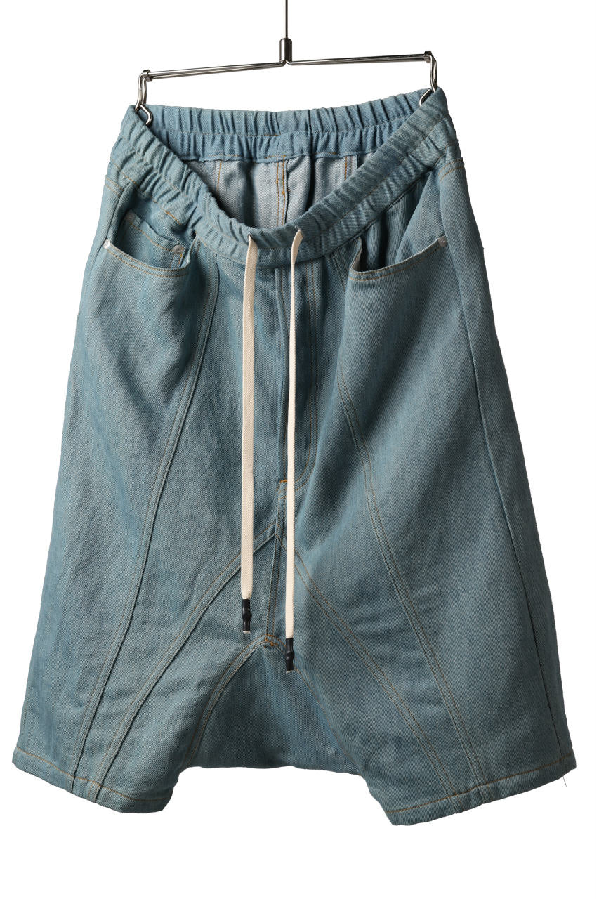 画像をギャラリービューアに読み込む, ISAMU KATAYAMA BACKLASH SARROUEL SHORT PANTS / COTTON LINEN DENIM (INDIGO)