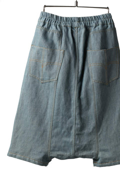 画像をギャラリービューアに読み込む, ISAMU KATAYAMA BACKLASH SARROUEL SHORT PANTS / COTTON LINEN DENIM (INDIGO)