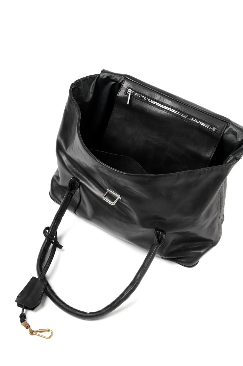 画像をギャラリービューアに読み込む, ierib ONE SHOULDER BOSTON BAG / smooth horse leather (BLACK)