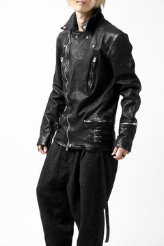 画像をギャラリービューアに読み込む, ISAMU KATAYAMA BACKLASH DOUBLE RIDERS JACKET - LIGHTNING / GARMENT WASHED JP CALF (BLACK)