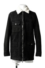 Load image into Gallery viewer, ISAMU KATAYAMA BACKLASH SUEDE COVER ALL BLOUSON / JAPAN CALF (WHITE TANNED / BLACK)