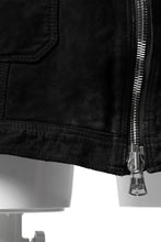 Load image into Gallery viewer, ISAMU KATAYAMA BACKLASH SUEDE COVER ALL BLOUSON / JAPAN CALF (WHITE TANNED / BLACK)