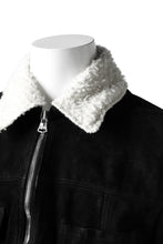 Load image into Gallery viewer, ISAMU KATAYAMA BACKLASH SUEDE COVER ALL BLOUSON / JAPAN CALF (WHITE TANNED / BLACK)