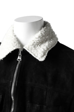 Load image into Gallery viewer, ISAMU KATAYAMA BACKLASH SUEDE COVER ALL BLOUSON / JAPAN CALF (WHITE TANNED / BLACK)