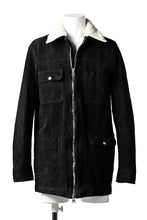 Load image into Gallery viewer, ISAMU KATAYAMA BACKLASH SUEDE COVER ALL BLOUSON / JAPAN CALF (WHITE TANNED / BLACK)